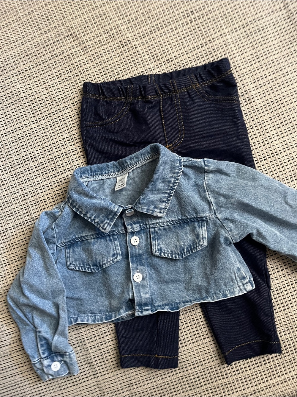 Light Blue Denim like Jacket , denim like Leggings bundle